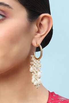 Pearl Brass Earrings image number 1