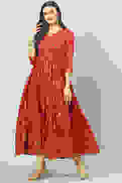 Cherry Red Cotton Dress image number 0