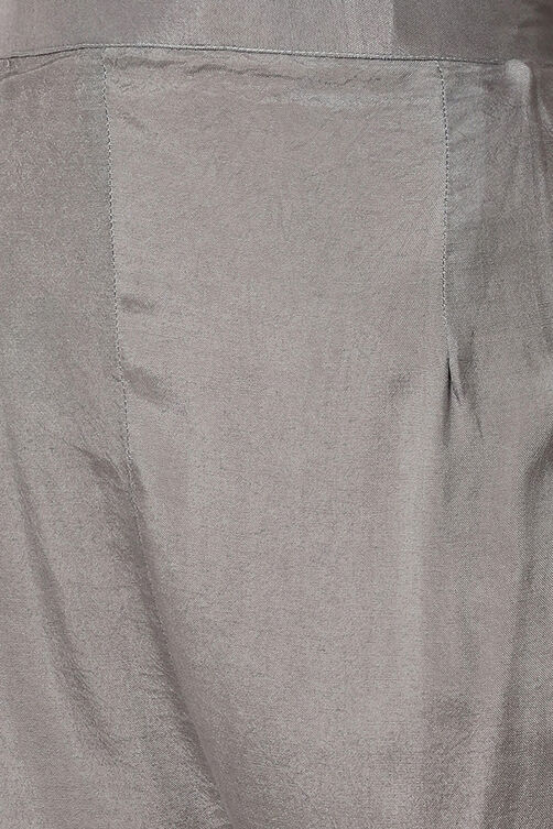 Grey Upada Silk Easy Stitch Suit Set image number 2