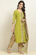 Maroon Cotton Handloom Unstitched Suit Set image number 6