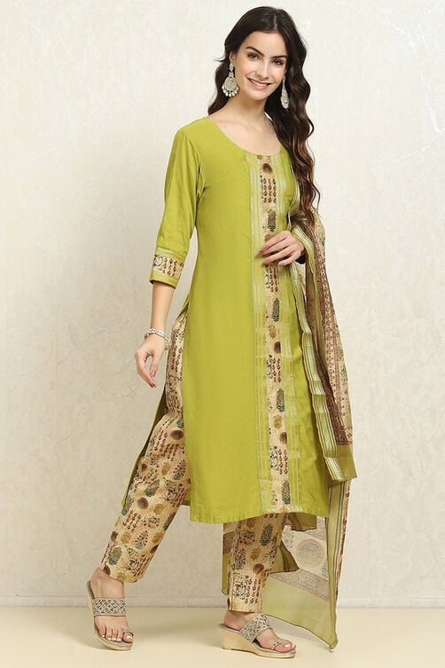Maroon Cotton Handloom Unstitched Suit Set image number 6