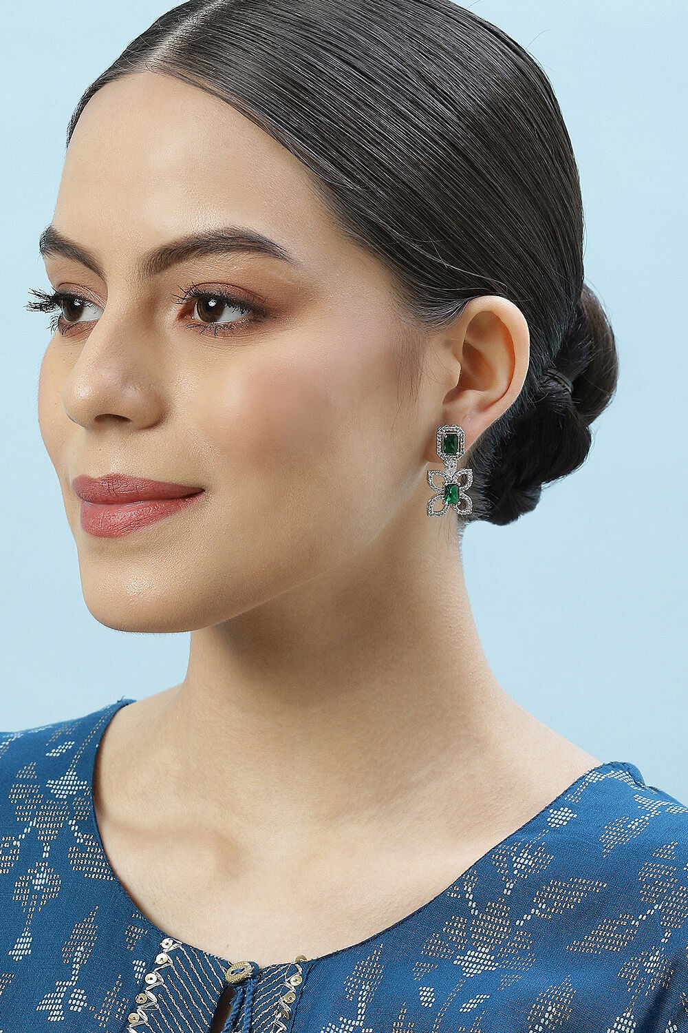 Green Brass Earrings image number 3