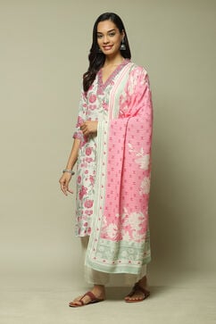 Pink Cotton A-Line Kurta Palazzo Suit Set image number 5