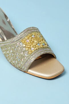 Gold Embellished Sandals image number 1