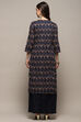 Indigo Cotton Blend Flared Kurta Palazzo Suit Set image number 5