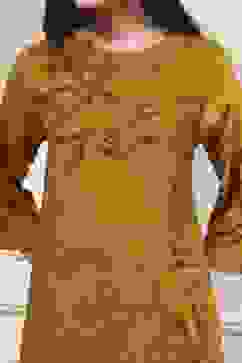 Mustard Yellow Viscose Rayon Straight Printed Kurta Pants Set image number 1