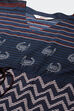 Navy Straight Cotton Two Piece Printed Sleepwear Set image number 1