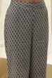Black and Beige Printed Straight Kurta Set image number 2