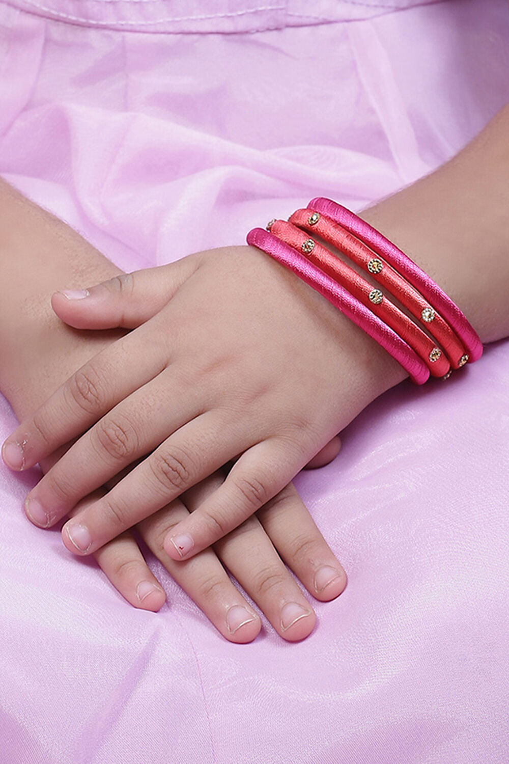 Pink Plastic & Thread Bangles image number 3