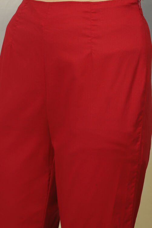 Choco Brown Cotton Straight Kurta Slim Pant Suit Set image number 3