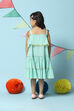 Sea Green Cotton Tiered Dress image number 4