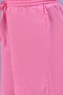 Pink Viscose Anarkali Straight Kurta Palazzo Suit Set image number 2