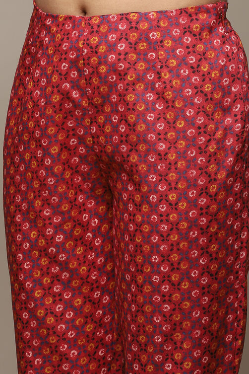 Cherry Cotton Straight Kurta Pants Suit Set image number 2