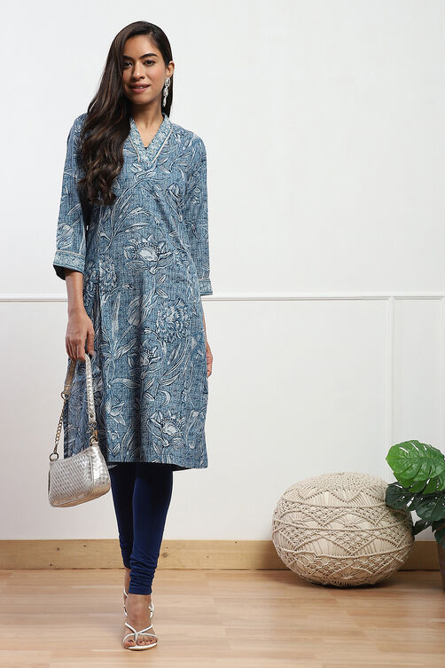Camel Cotton Blend Solid Churidar image number 0