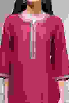 Wine Magenta Solid Straight Kurta image number 1