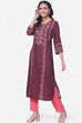 Berry Straight Rayon Kurta image number 2