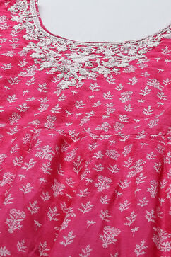 Fuschia Cotton A-Line Suit Set image number 1