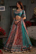 Purple Hand Embroidered Flared Lehenga Set image number 3