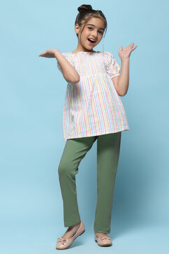 Moss Green Cotton Lycra Skinny Jeggings image number 0
