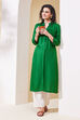 Green Viscose Rayon Straight Kurta