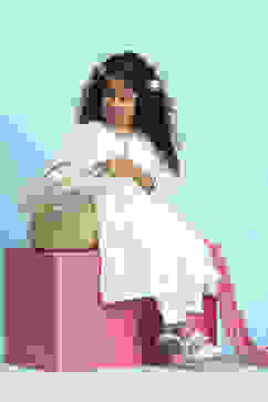 White Cotton Solid Anarkali Suit Set image number 6