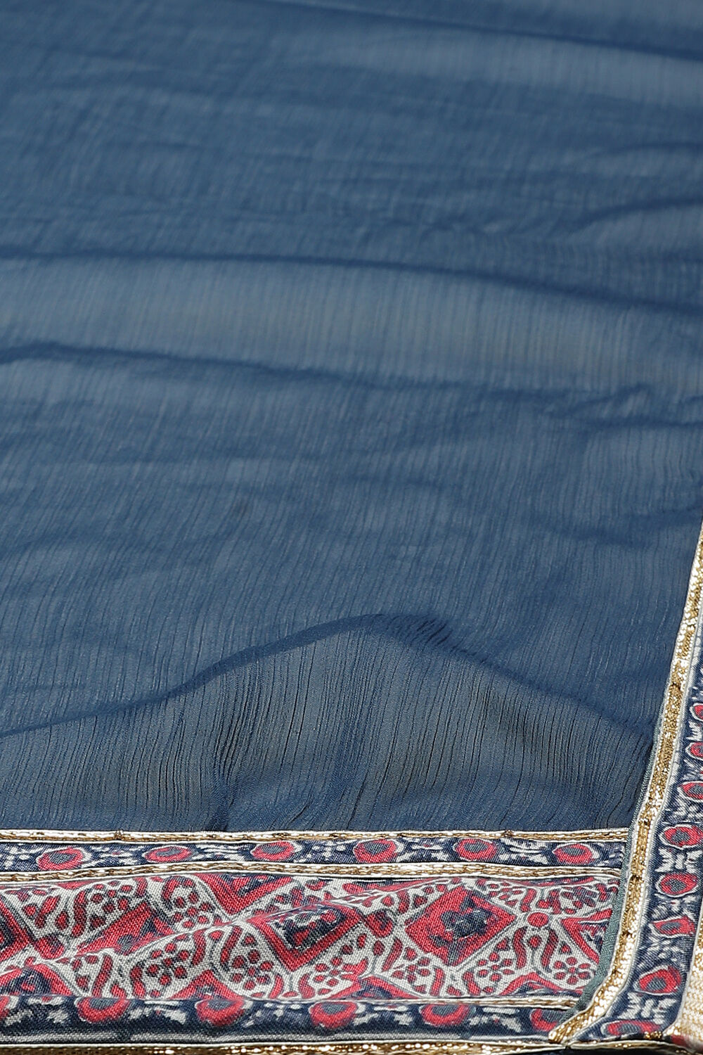 Indigo LIVA Straight Kurta Pant Suit Set image number 2