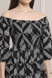 Black Cotton Printed Tiered Dress image number 1
