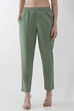 Blue Cotton Slim Pants image number 4