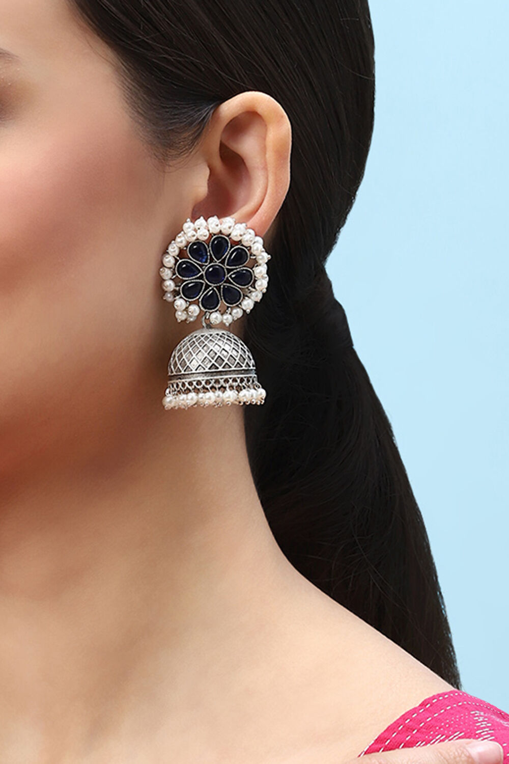 Blue Brass Earrings image number 1