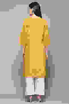 Lime Rayon Straight Kurta image number 3