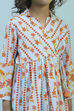 Sky Blue Cotton Floral Gathered Suit Set image number 1