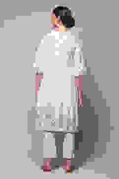 Lavender Cotton Straight Printed Kurta image number 4