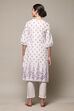 Lavender Cotton Straight Printed Kurta image number 4