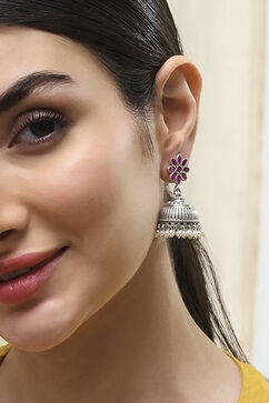 Pink Brass Jhumka image number 1
