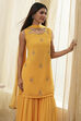 Ochre Yellow Embroidered Straight Suit Set image number 7