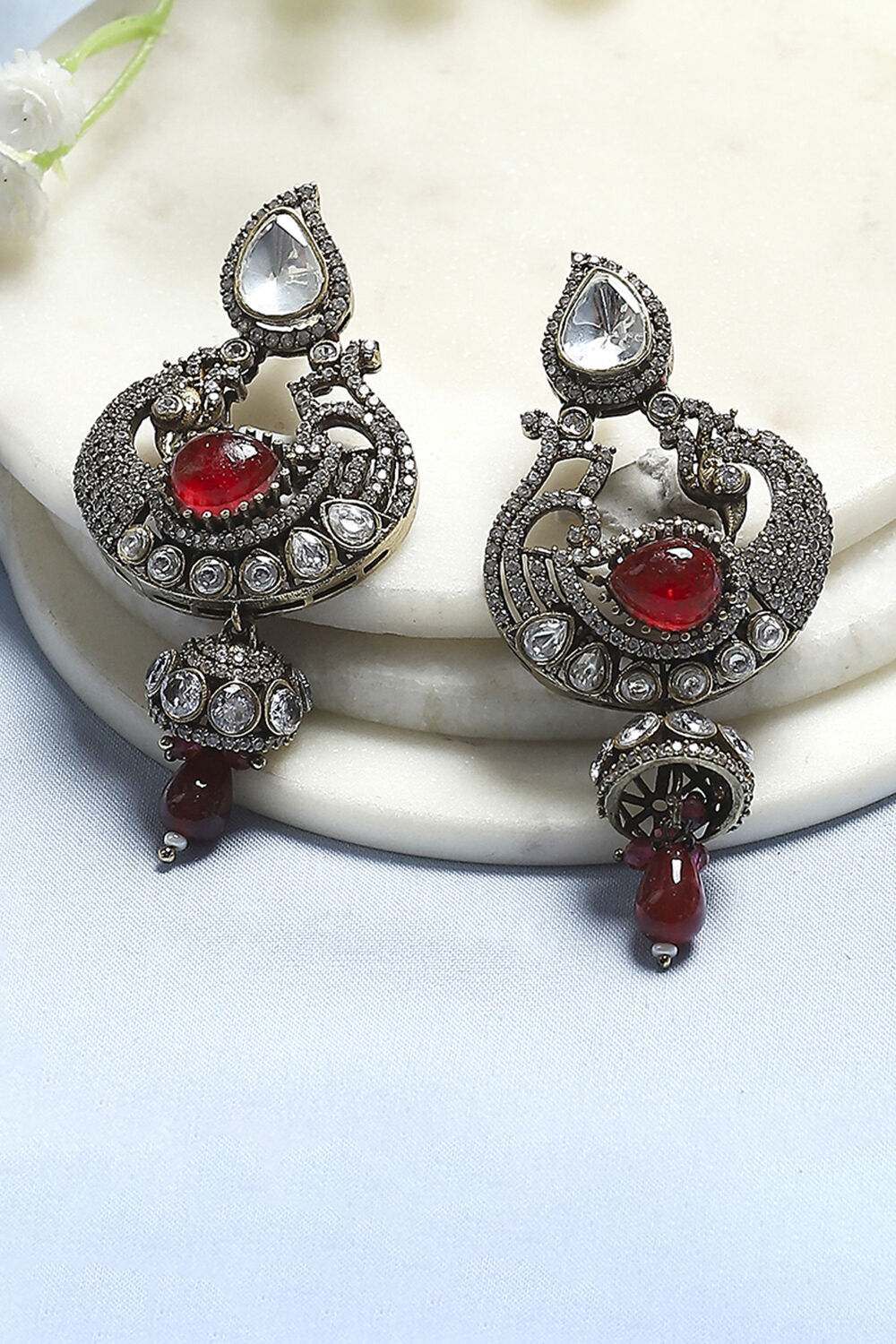 Red Brass Drop & Danglers image number 0