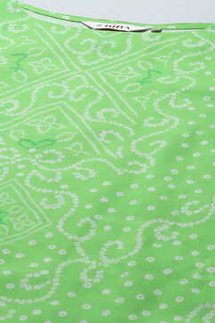 Green Cambric Straight Kurta Palazzo Suit Set image number 1