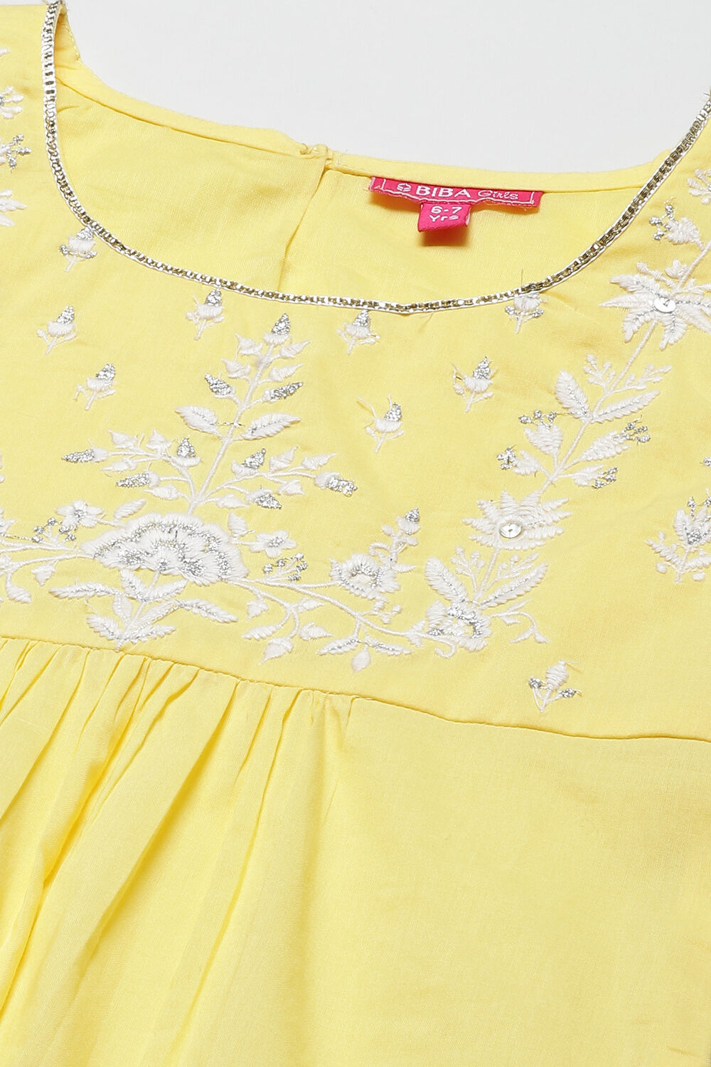 Yellow Cotton Straight Straight Kurta Palazzo Suit Set image number 1