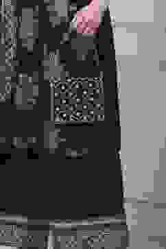 Black Cotton Straight Kurta Palazzo Suit Set image number 7