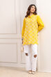 Yellow Cotton A-Line Short Kurti