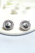 Pink and Green Oxidised Stone-Studded Studs image number 2