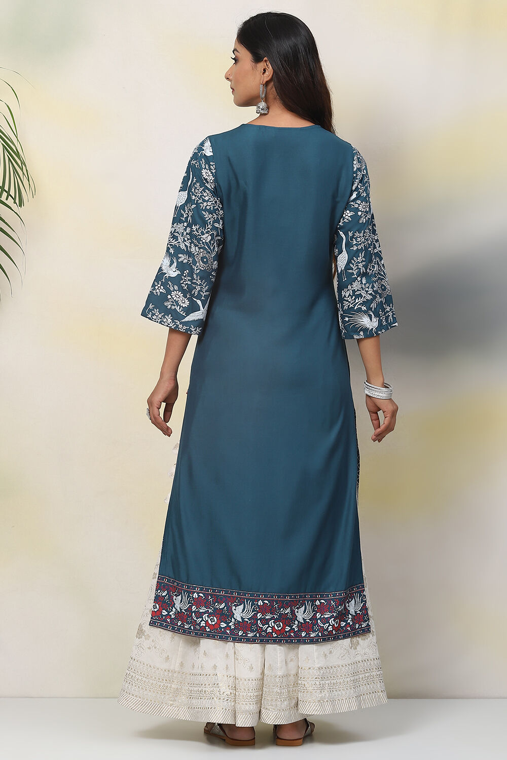 Ochre Straight Viscose Kurta image number 4