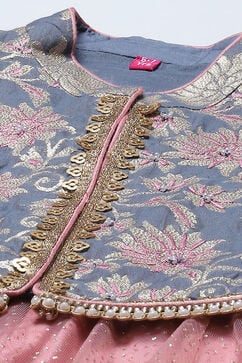 Onion Pink Nylon Flared Printed Suit Set image number 1