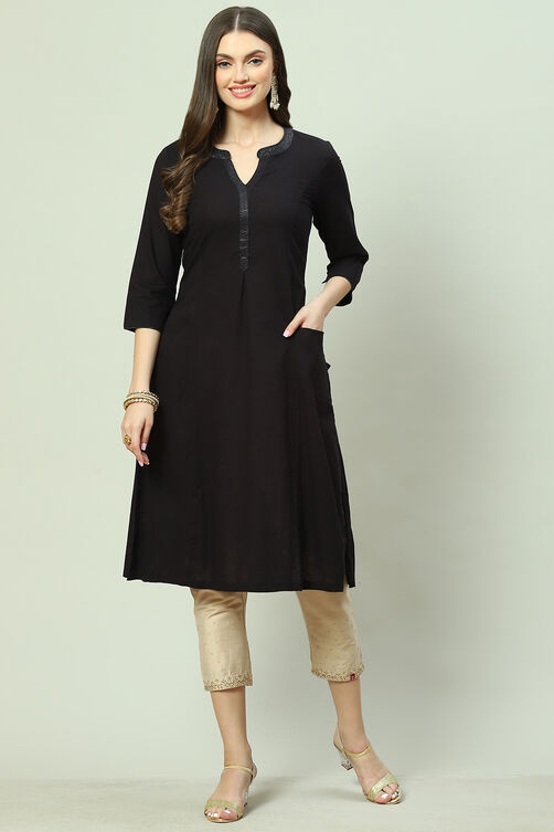 Blue Cotton Solid Kurti image number 5