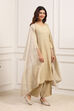 Pale-Yellow Voile Straight Kurta Palazzo Suit Set image number 5