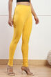 Camel Cotton Blend Solid Churidar image number 3