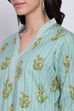 Turquoise Cotton A-Line Kurta Ankle Length Suit Set image number 1