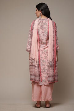 Light Pink Modal Straight Kurta Palazzo Suit Set image number 2