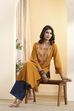 Mustard Viscose Rayon Straight Kurta
