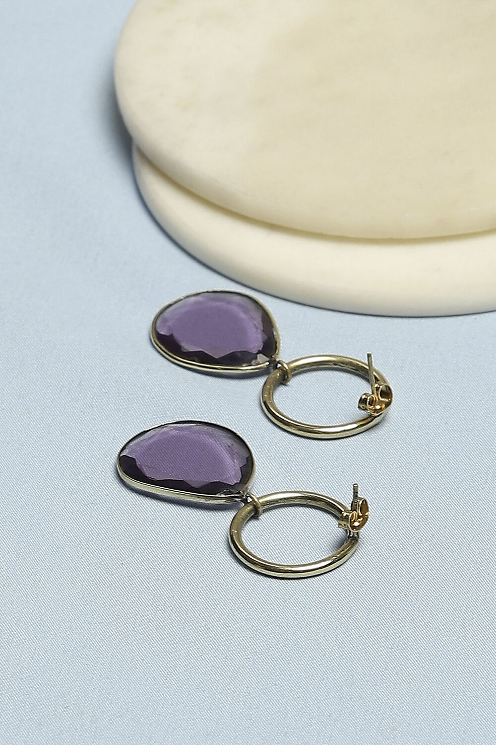 Purple Stone Earrings image number 2